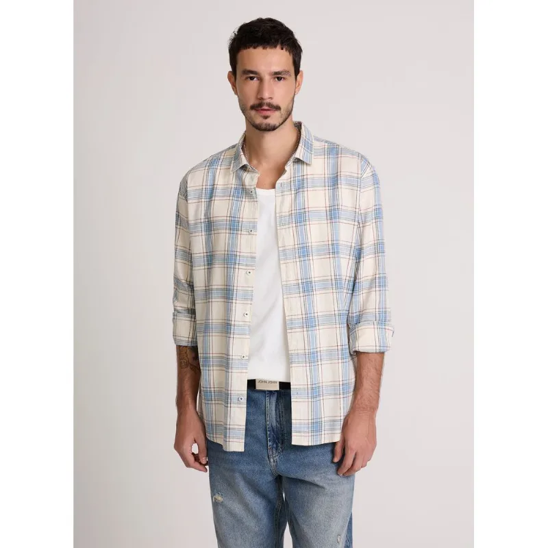 Camisa Relaxed Fit Preppy Plaid John John Masculina M