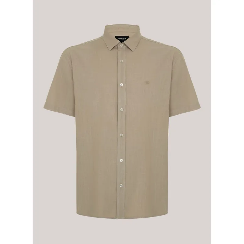 Camisa Relaxed Fit Cotton Sand John John Masculina P