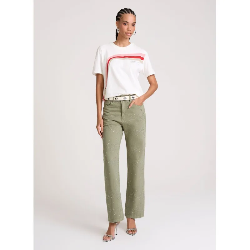 Calça New Wide Hotfix Green John John Feminina 48