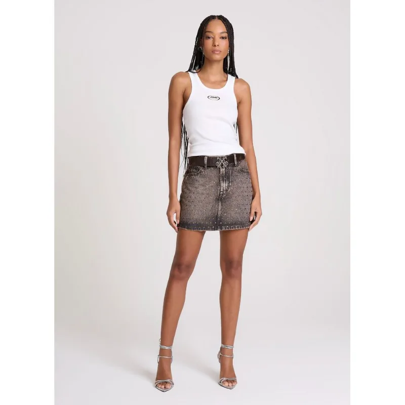 Saia Jeans Mini Oregon Hotfix John John Feminina 46