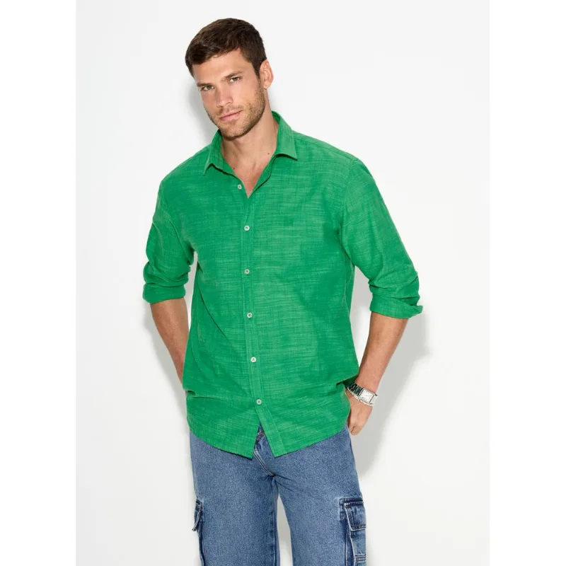 Camisa Relaxed Fit Cotton Fresh Green John John Masculina P