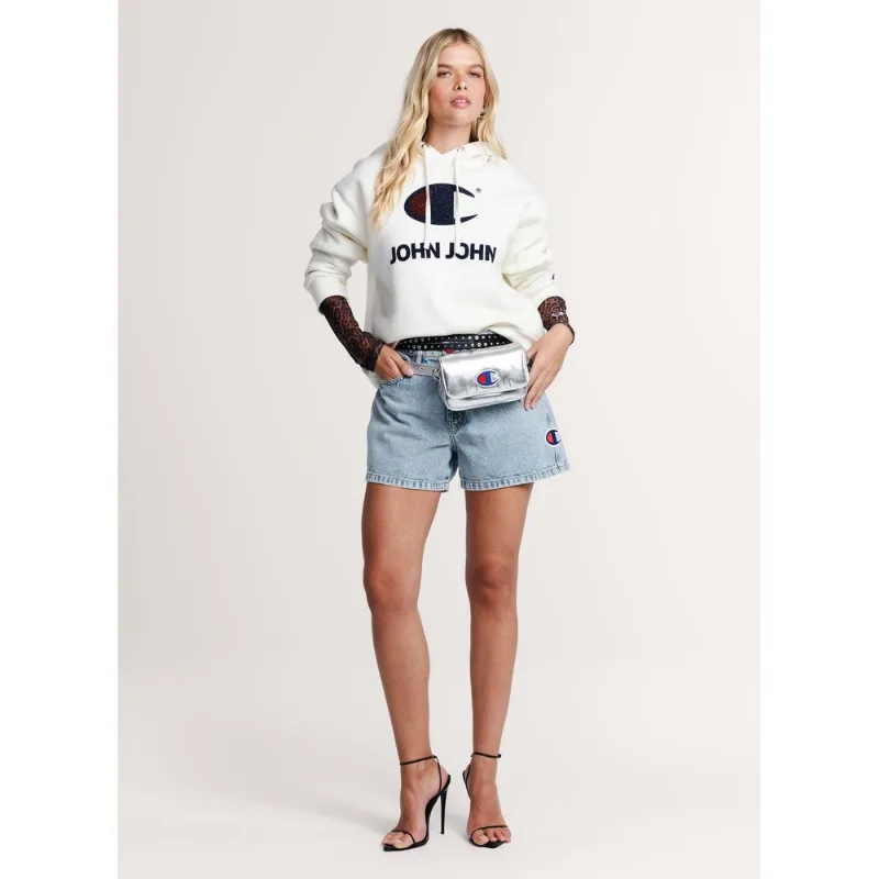 Shorts Jeans Evasê Champion x John John Feminino 40