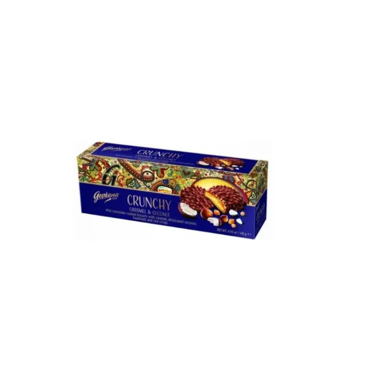 Biscoito Crynchy Caramelo e Coco Goplana Caixa 140g