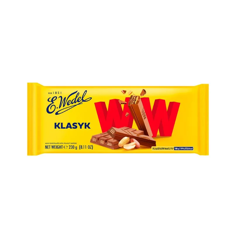 Barra de Chocolate com Waffles 230g Wedel