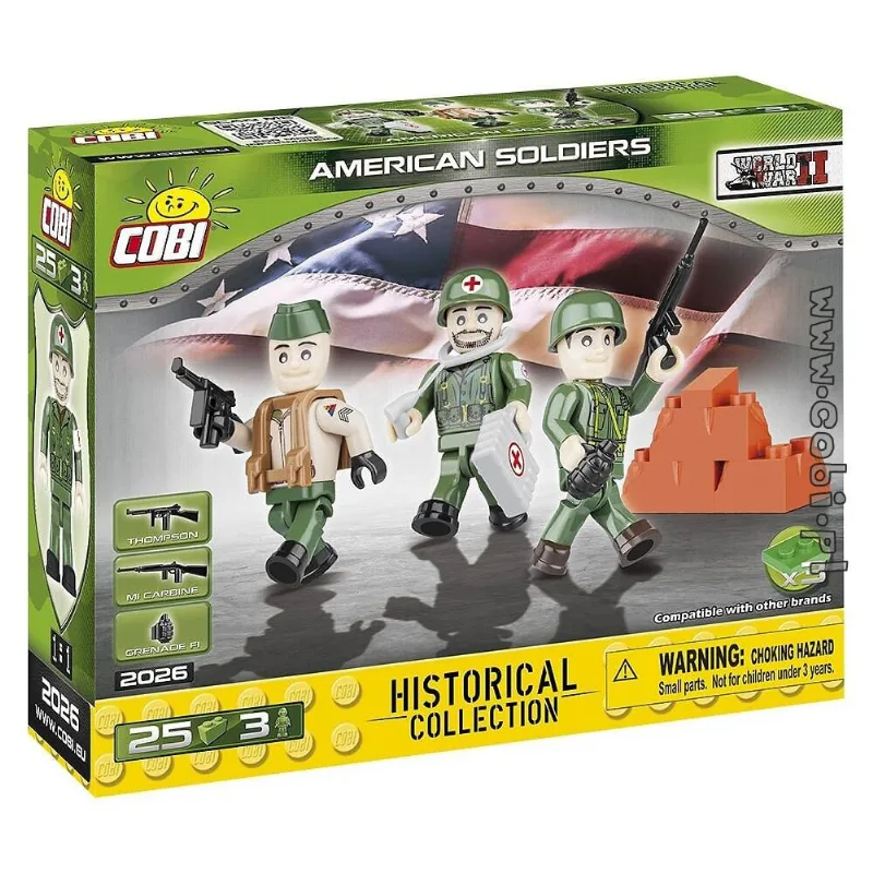 Conjunto Com 3 Bonecos Soldados Americanos