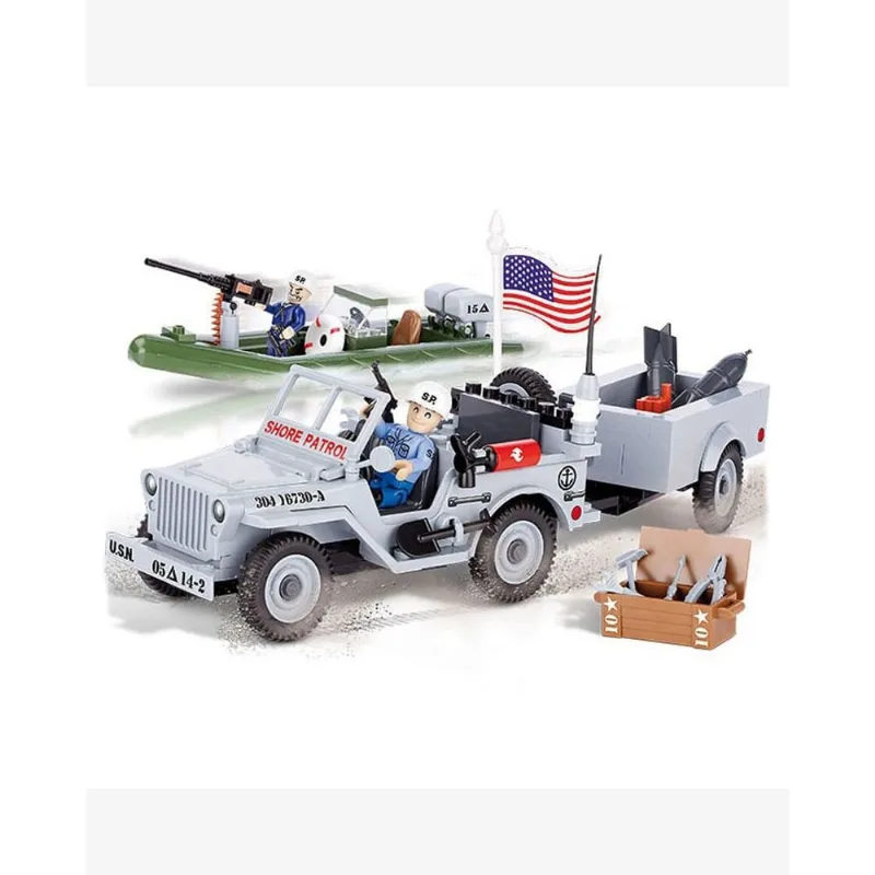 Jeep Willys Militar Us Blocos Para Montar Com 180 Pçs
