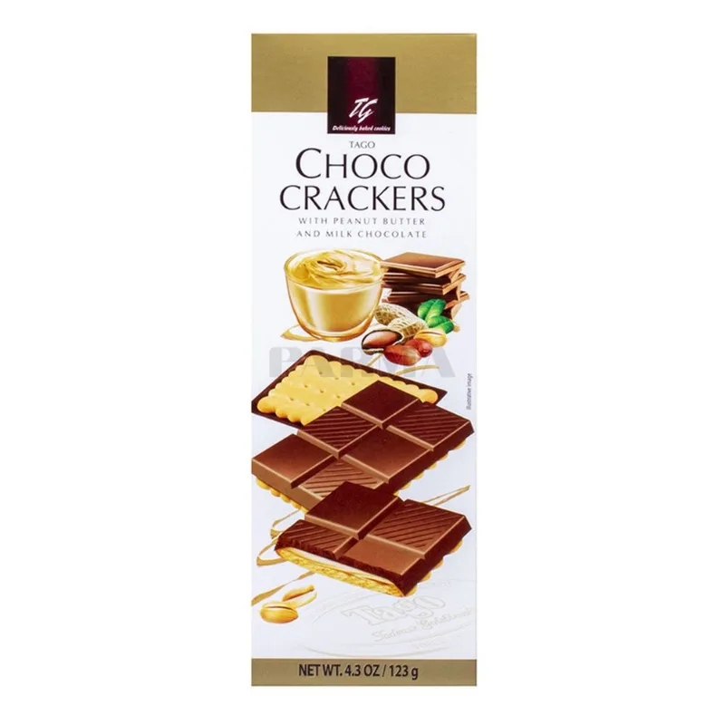 Chocolate ao Leite e Pasta de Amendoim com Biscoito de Leite Tago Caixa 123g