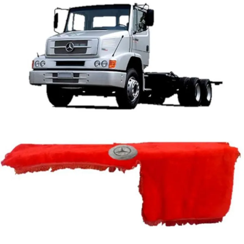 Capa Painel Chinil Com Logo Para Mercedes Benz 1618 Vermelho