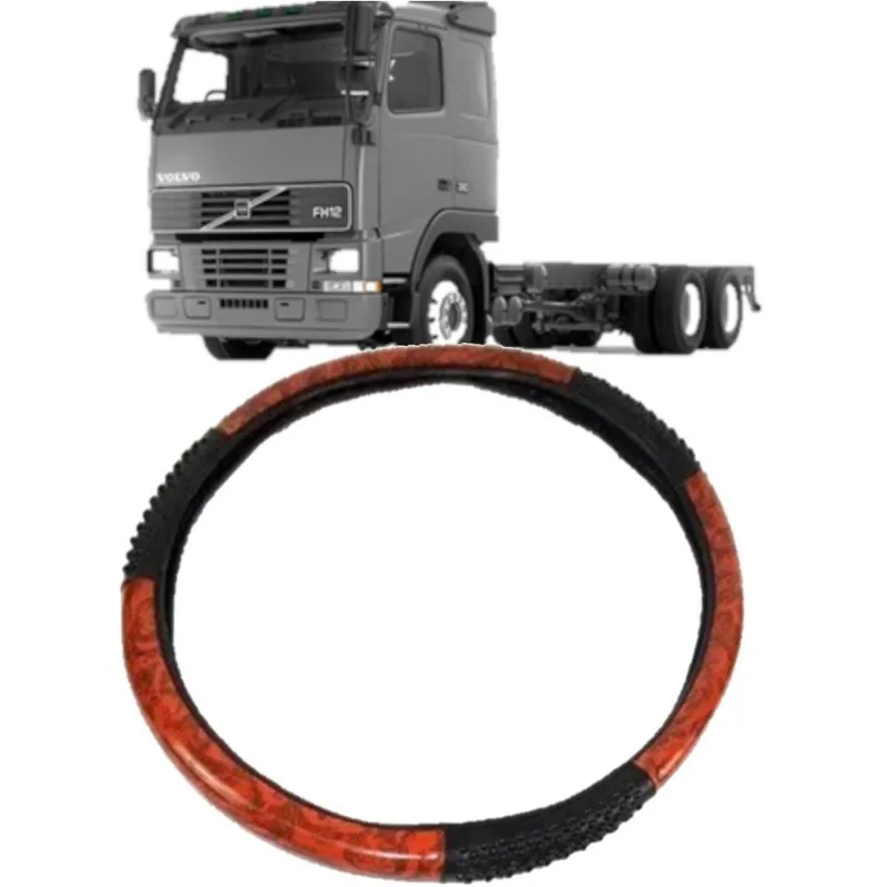 Capa De Volante Massageadora Volvo Fh Cor Madeira 50cm