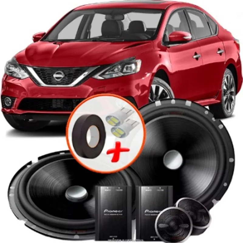 Alto Falante Pionner Nissan Sentra Dianteiro 2 Vias TS-C170BR 6 120W rms + Tweeters + Crossovers Par