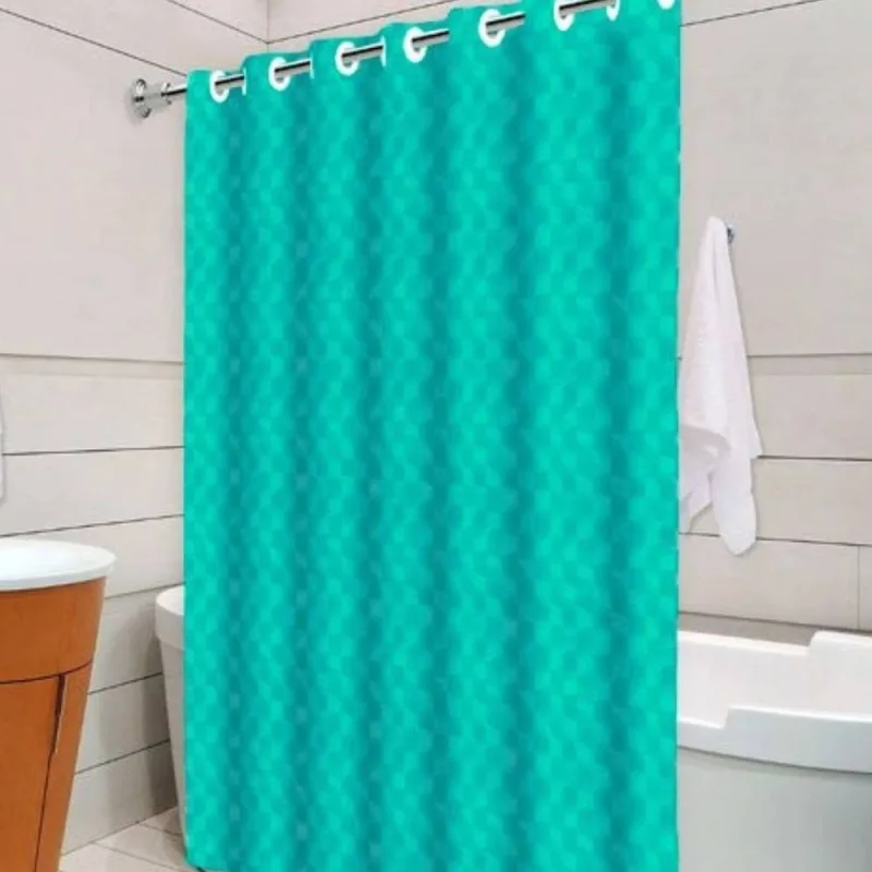 Cortina p/ Box PVC para Banheiro com Ilhós Azul Tiffany - Vida Pratika