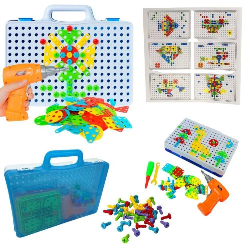 Kit Ferramenta Infantil Parafusadeira De Brinquedo De Montar