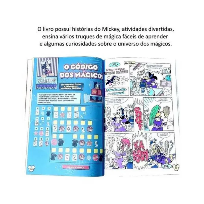 Kit Com 05 Truques De Mágicas Mickey + Livro + Acessórios