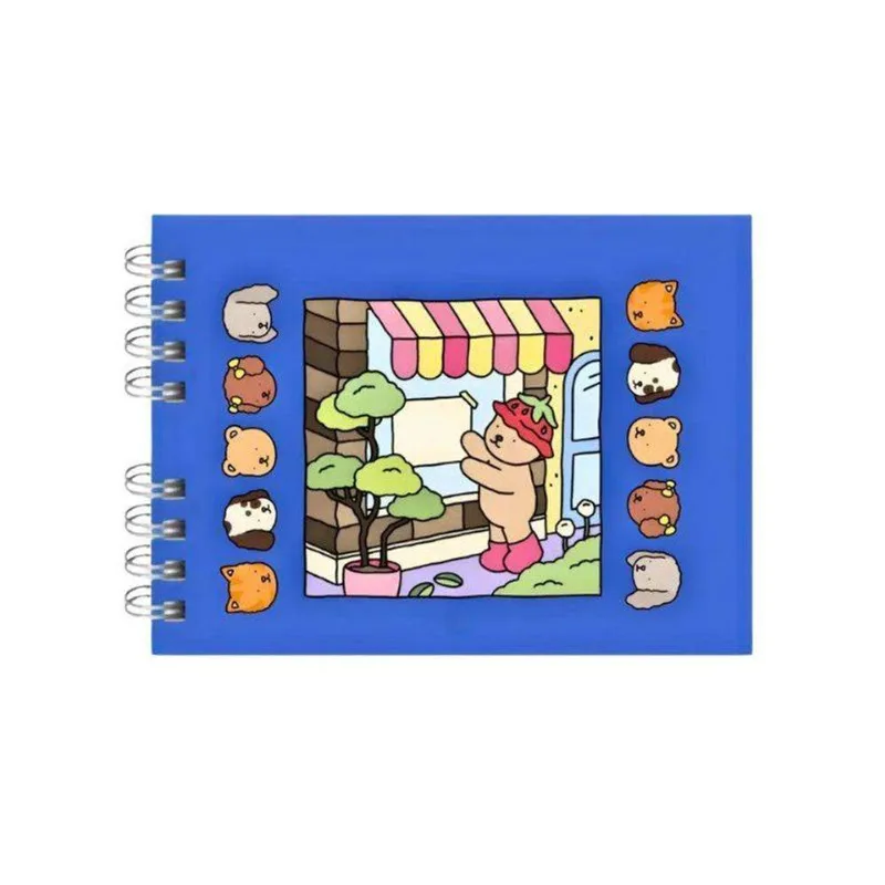 Livro de Colorir Azul Wide-0 Capa Dura Wire-o com 48 Desenhos