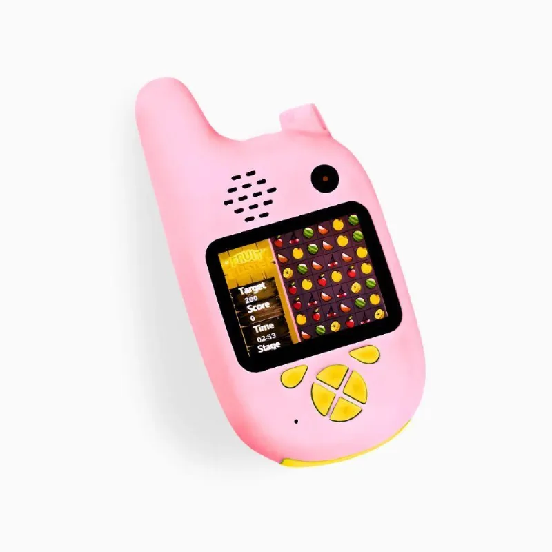 Walkie Talkie Infantil Rosa Com Câmera Digital Para Crianças