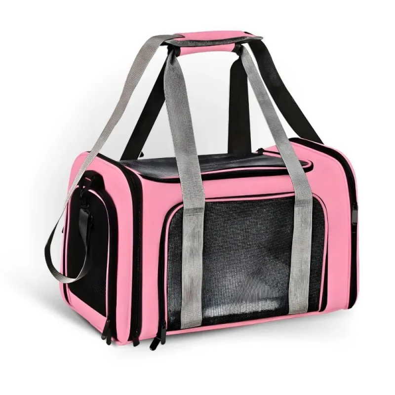 Bolsa de Viagem para Transporte Pet Rosa Alças Ajustáveis Único - OUTRAS