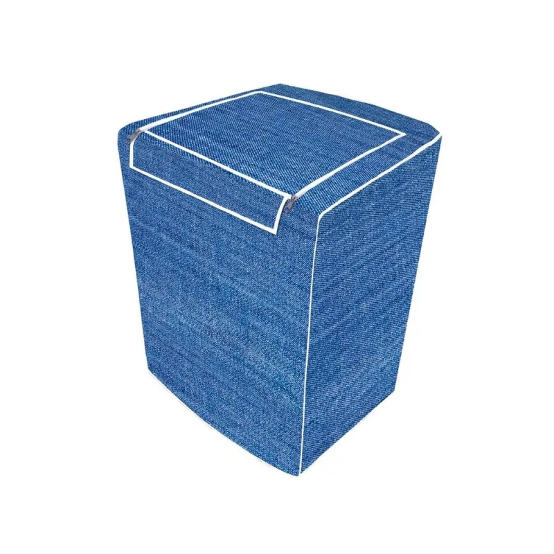 Capa de Máquina de Lavar M Azul Jeans com Zíper Forrada - Vida Pratika