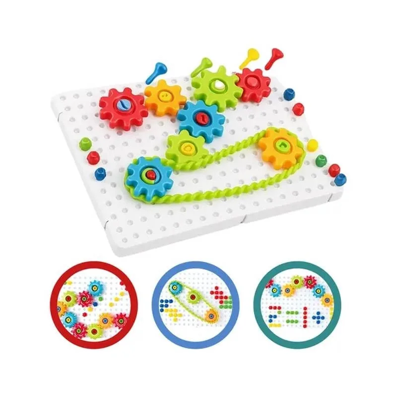 Ferramenta Infantil 98 Peças Quebra Cabeça Engrenagem - DDG TOYS