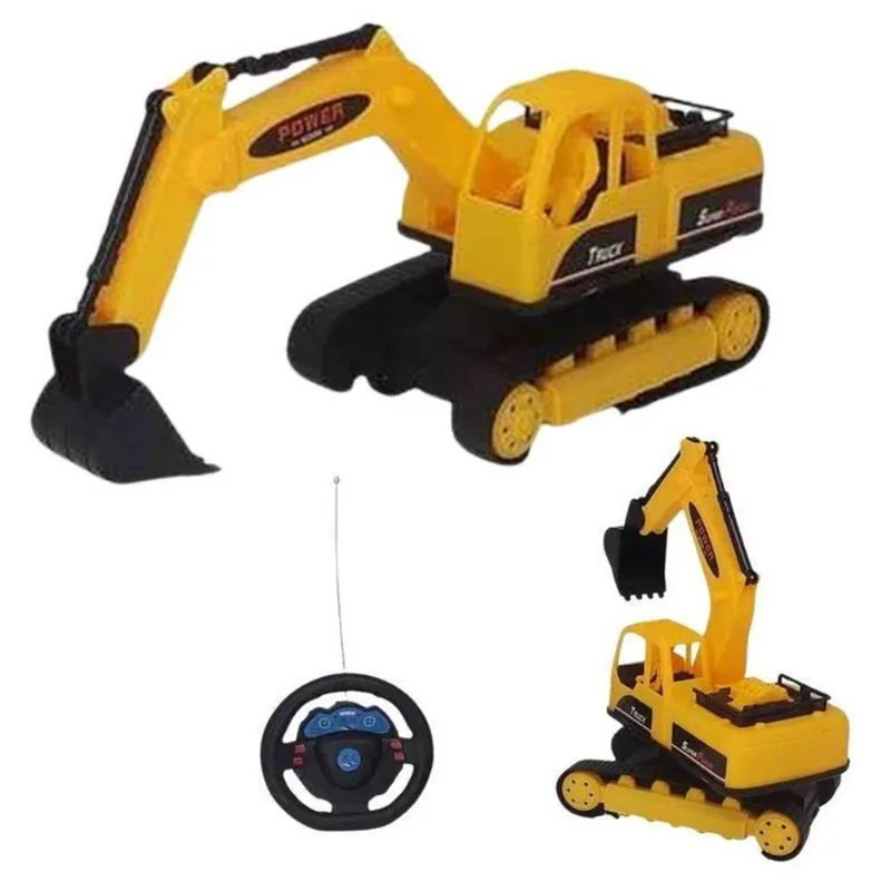 Trator Truck Retro Escavadeira Com Controle Remoto Brinquedo
