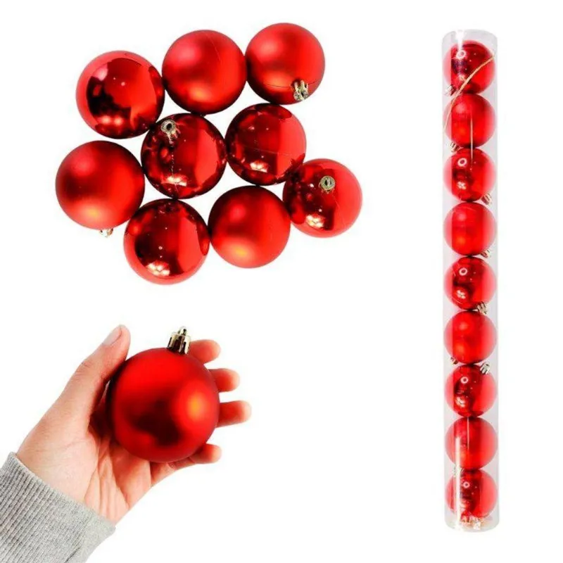 Kit 90 Bolas Vermelhas 06cm Para Enfeitar Árvore De Natal
