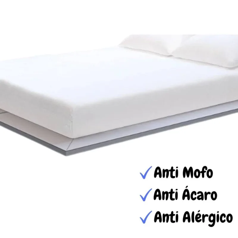 Kit 03 Protetor Colchão Branco Casal Capa Colchão c/Elástico - Vida Pratika