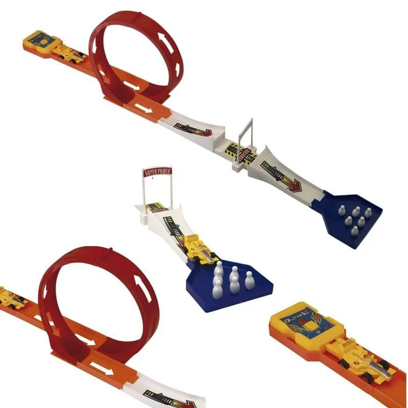 Pista com Lançador de Carrinho Looping 360° Strike Boliche - TOYS E TOYS
