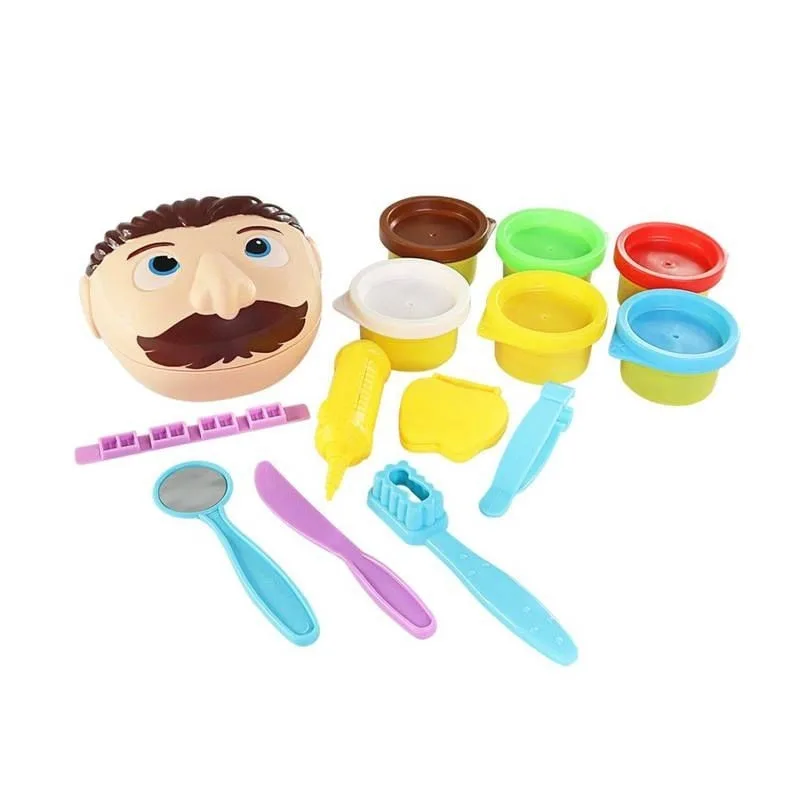 Kit Brincar de Dentista com Moldes + 06 Potes de Massinha - TOYS E TOYS