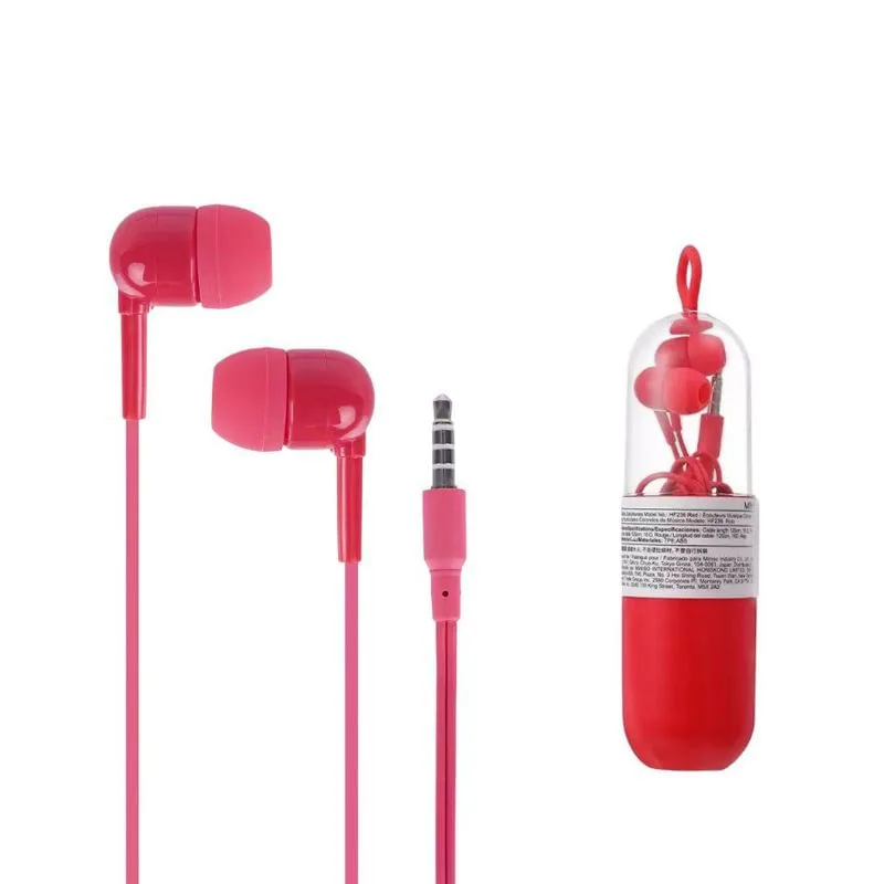Fone de Ouvido Vermelha Confortável c/Fio Estojo Conector P2 - MINISO