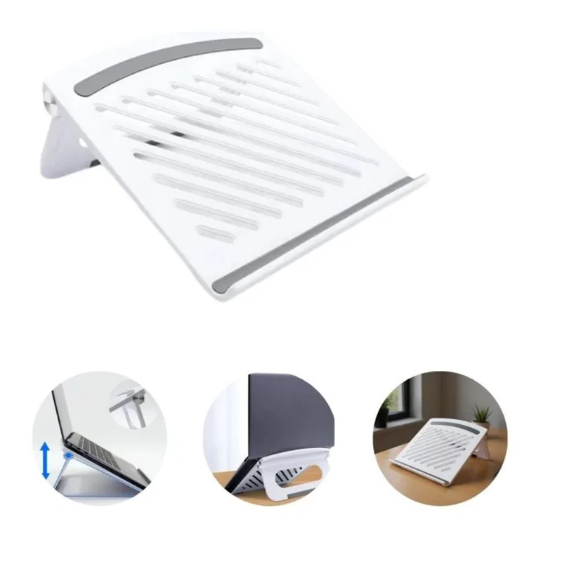 Suporte Branco Para Laptop Notebook Inclinação Ajustável