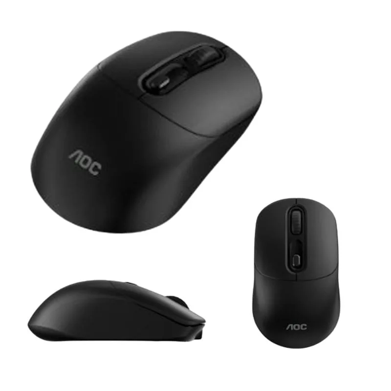 Mouse Óptico AOC Sem Fio 1600 DPI Preto Recarregável USB - AOC