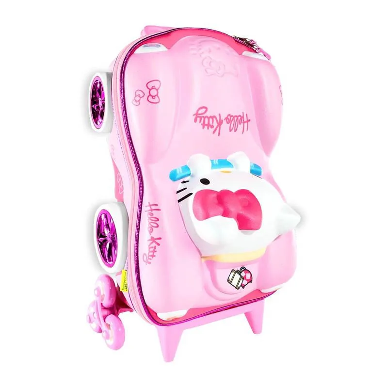 Mala de Viagem Infantil Com Rodinha Hello Kitty 3D Rosa - MAX TOY