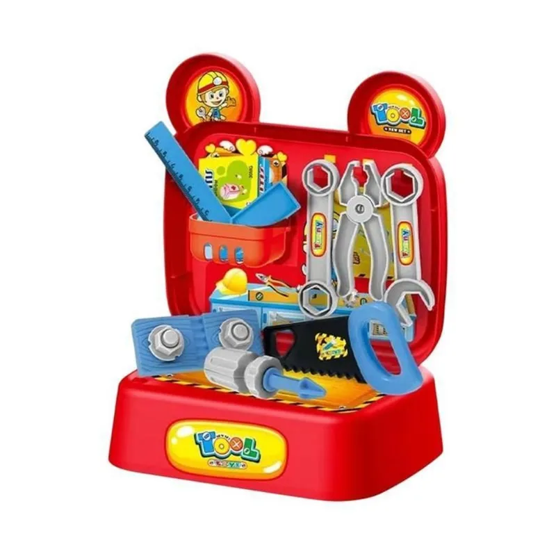 Maleta Com Ferramentas Vermelha Brinquedo Infantil 17 Peças
