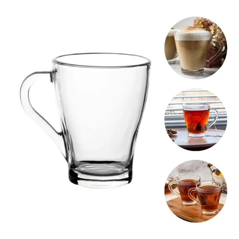 Kit com 06 Canecas de Vidro 265ml Café Chá Leire Cappuccino