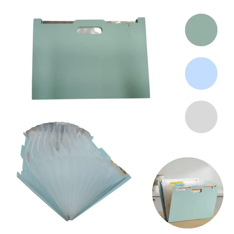Kit 03 Pasta Organizadora Sanfonada 13 Divisões com Etiqueta - TOP RIO