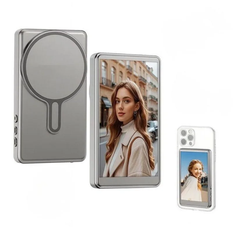 Tela Monitor Selfie Branco Para Celular Com Anel Magnético