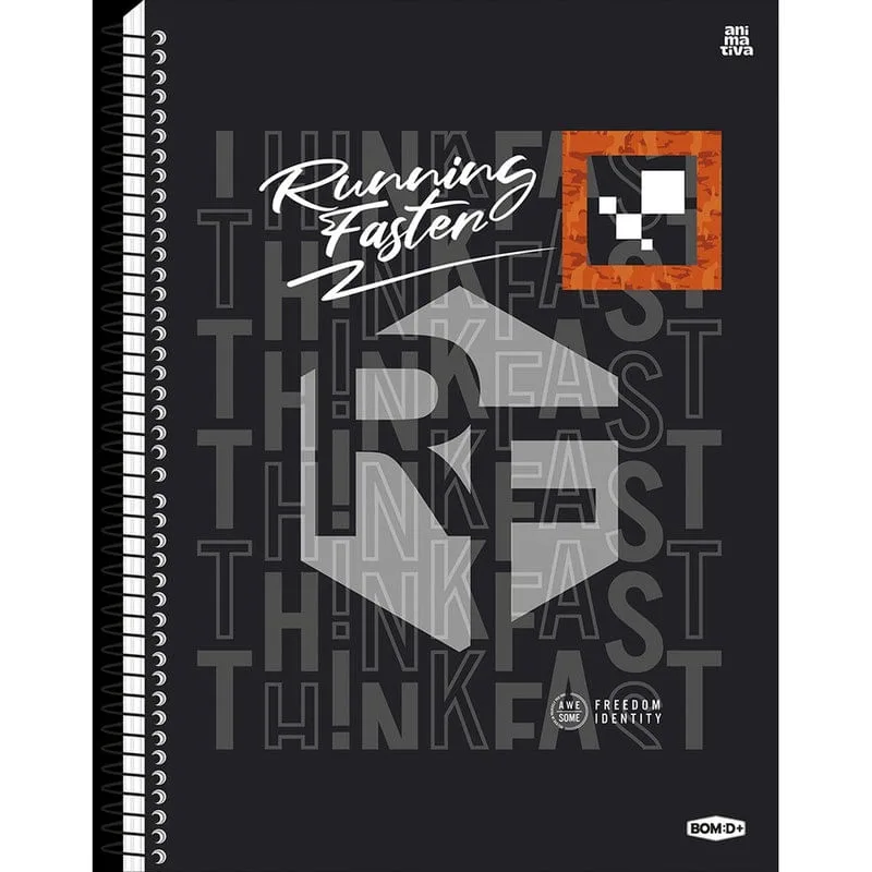 Caderno Universitário Capa Dura 01 Matéria 80 Folhas Think - Animativa