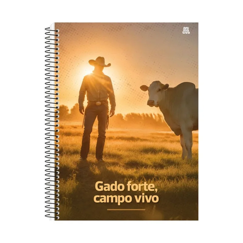 Caderno Universitário Capa Dura 01 Matérias 80 Folhas Agro - Animativa