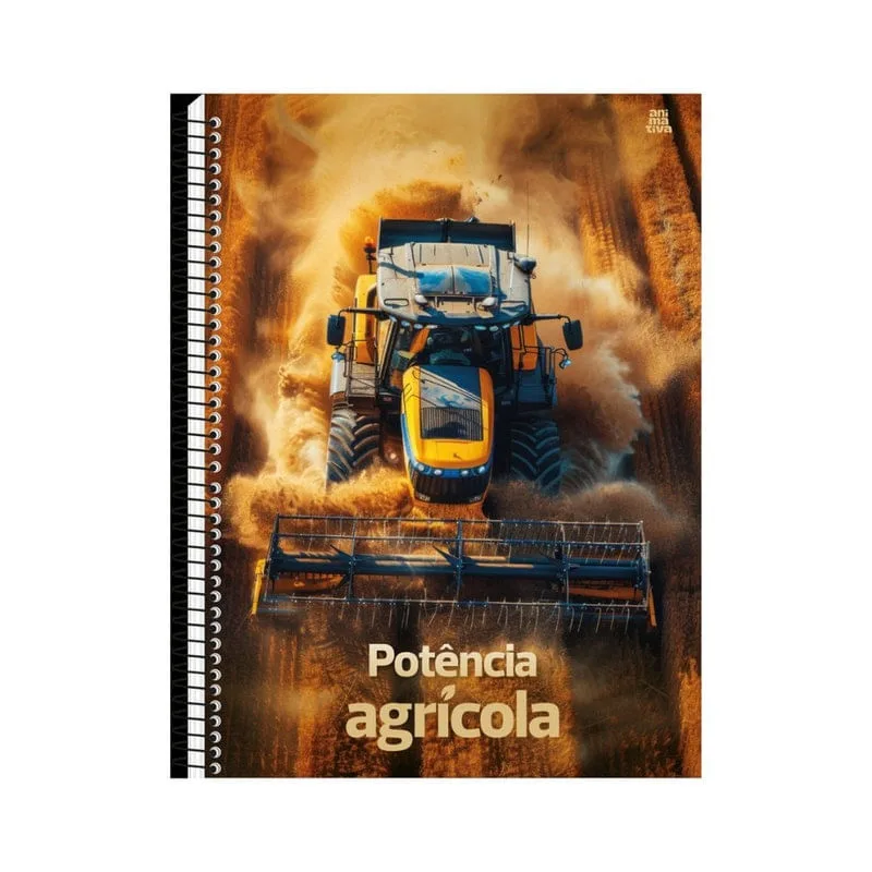 Caderno Universitário Capa Dura 01 Matérias 160 Folhas Agro - Animativa