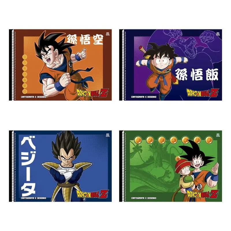 Caderno de Cartografia e Desenho Dragon Ball Z 60 Folhas - Animativa