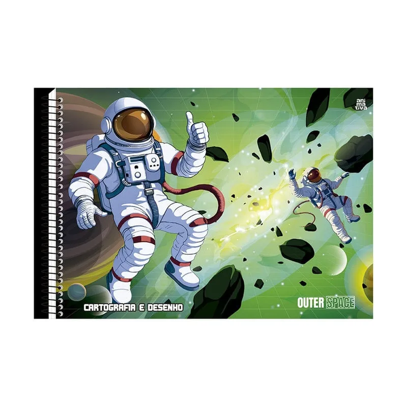 Caderno de Cartografia e Desenho Outer Space 60 Folhas - Animativa