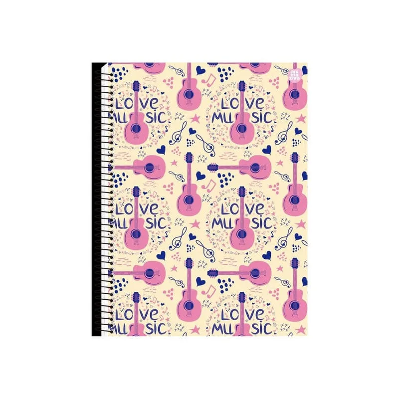Caderno Universitário Capa Dura 01 Matéria 80 Folhas Music - Animativa