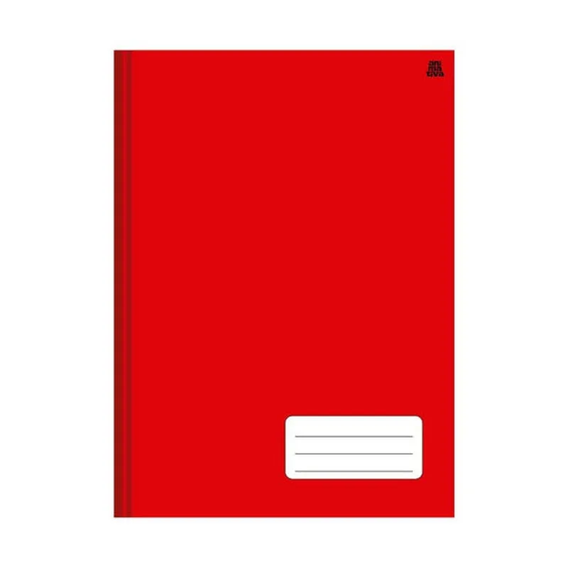 Caderno Universitário Vermelho Capa Dura 1 Matéria 96 Folhas - Animativa