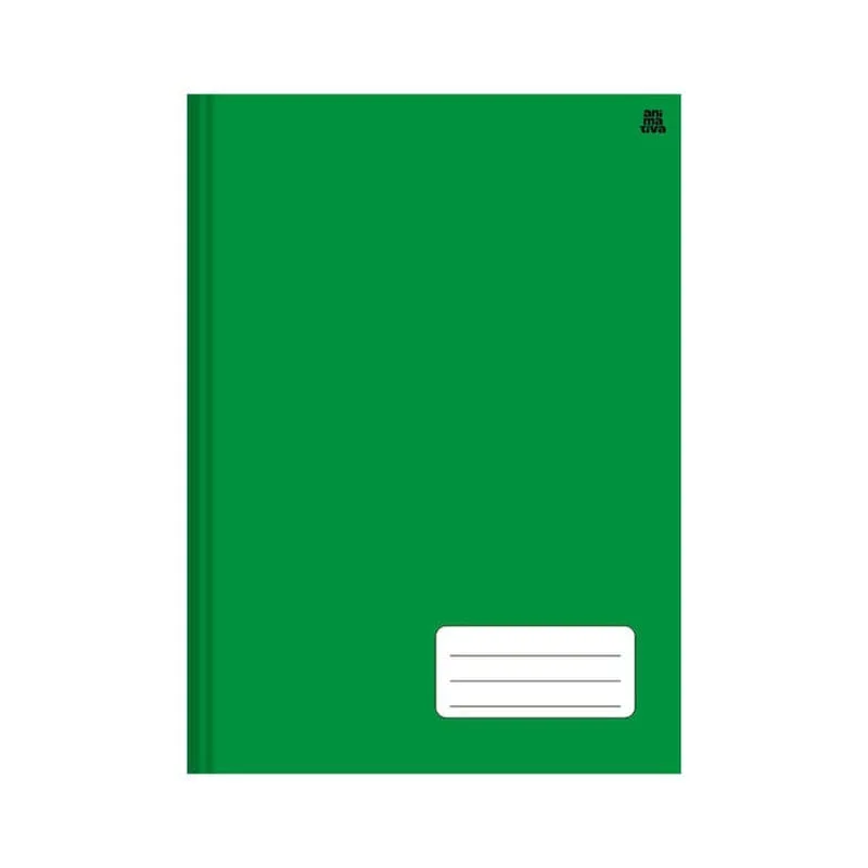 Caderno Universitário Verde Capa Dura 1 Matéria 96 Folhas - Animativa