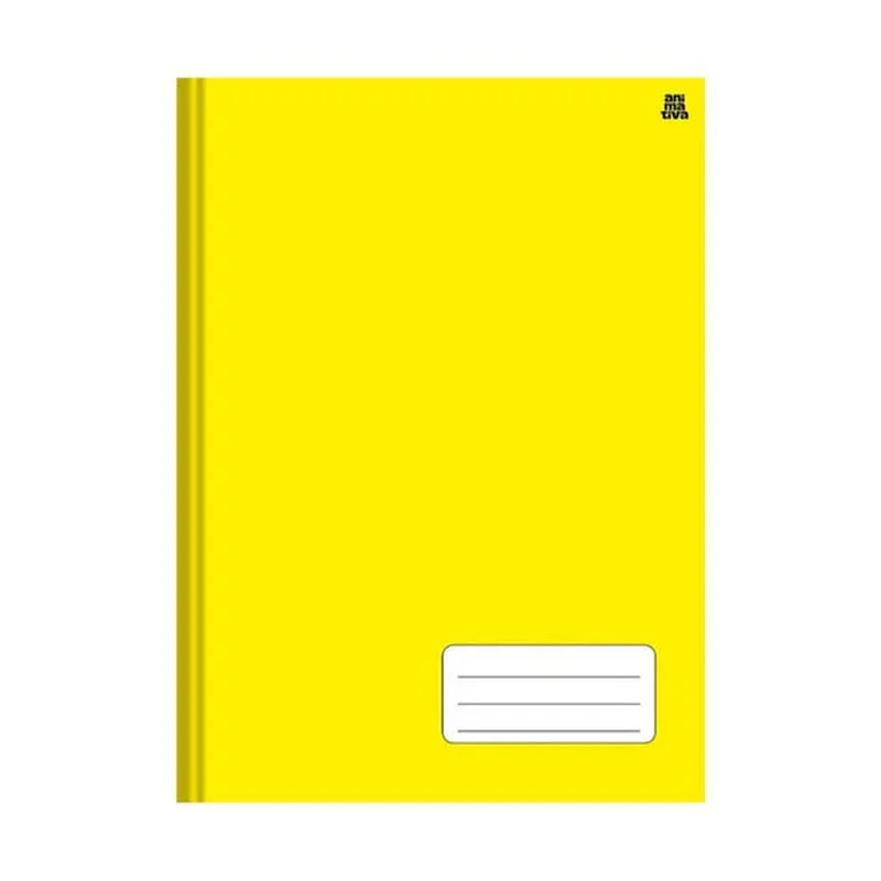 Caderno Universitário Amarelo Capa Dura 1 Matéria 96 Folhas - Animativa