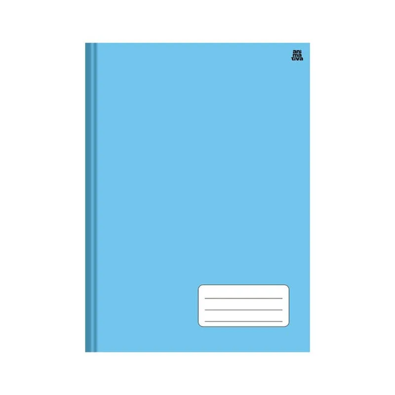 Caderno Pequeno Azul Capa Dura Costurada 96 Folhas - Animativa