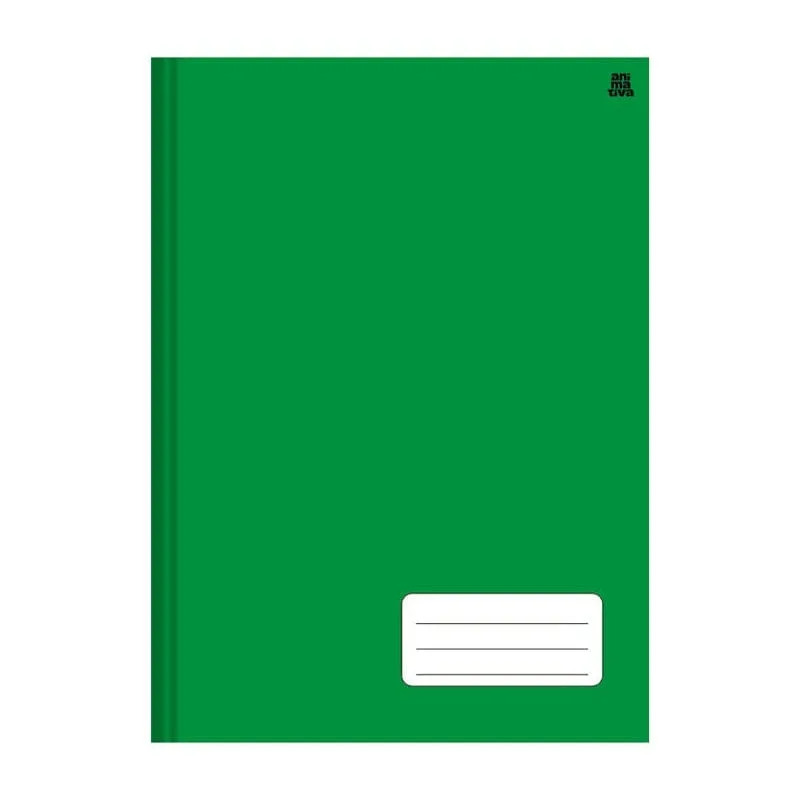 Caderno Pequeno Verde Capa Dura Costurada 96 Folhas - Animativa