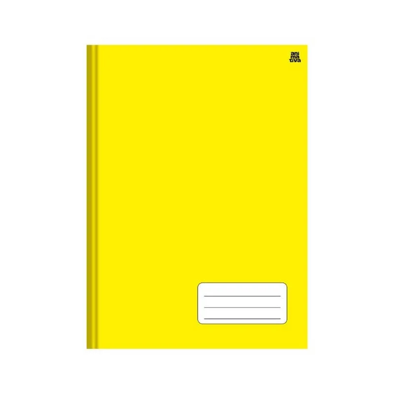 Caderno Pequeno Amarelo Capa Dura Costurada 96 Folhas - Animativa