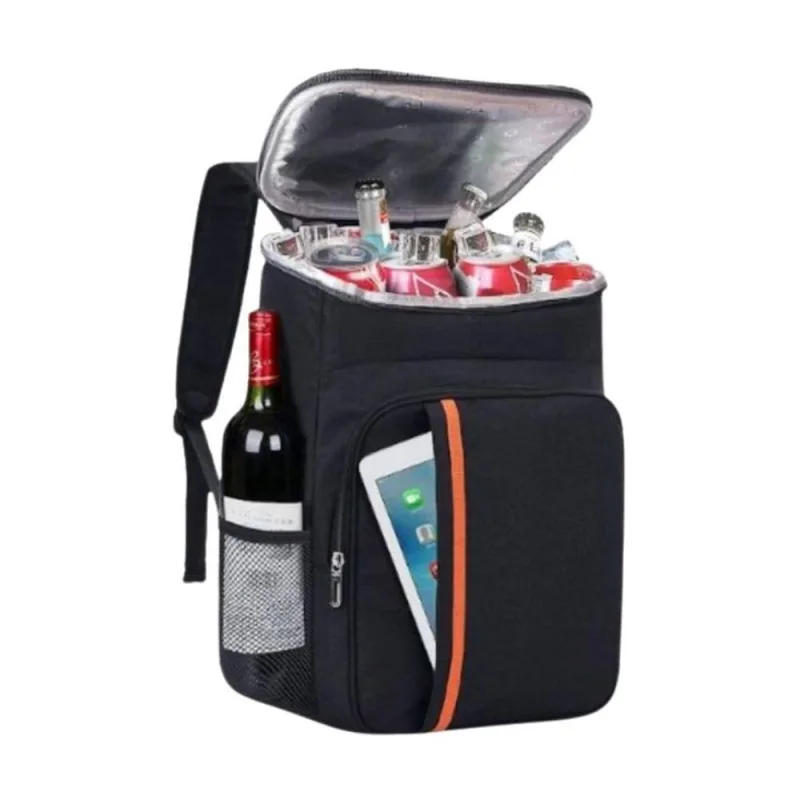 Mochila Térmica Viagem Impermeável Preto com Bolsos e Alças - OUTRAS