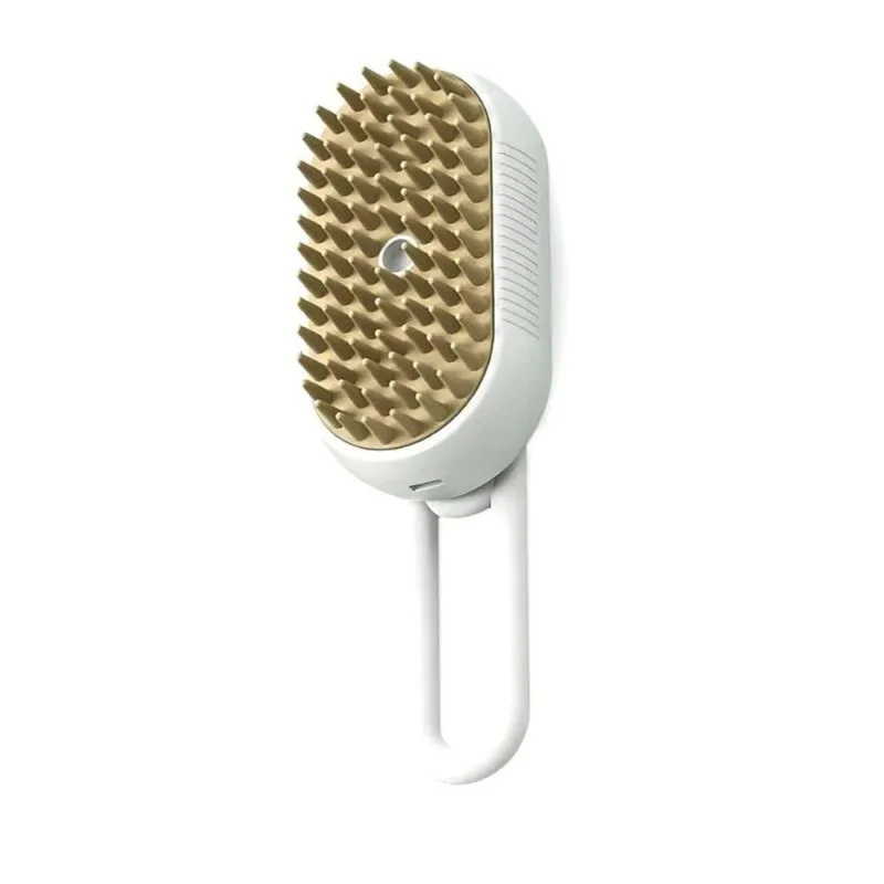Kit 02 Escova à Vapor para Pets 3 em 1 Cães e Gatos Branco com Bege - OUTRAS