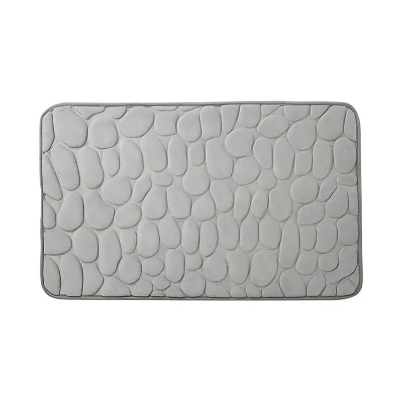 Tapete Banheiro Pedras Cinza Soft Super Absorvente 40x60cm - B2